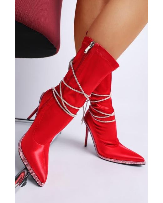 LONDON RAG Red Dacia Pointed Toe Boot