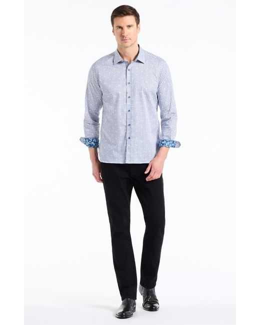 Robert Graham Blue Keith Long Sleeve Button-Up Shirt for men