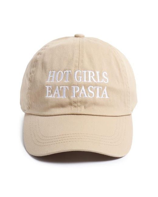 David & Young Natural Hot Girls Eat Pasta Cotton Baseball Cap