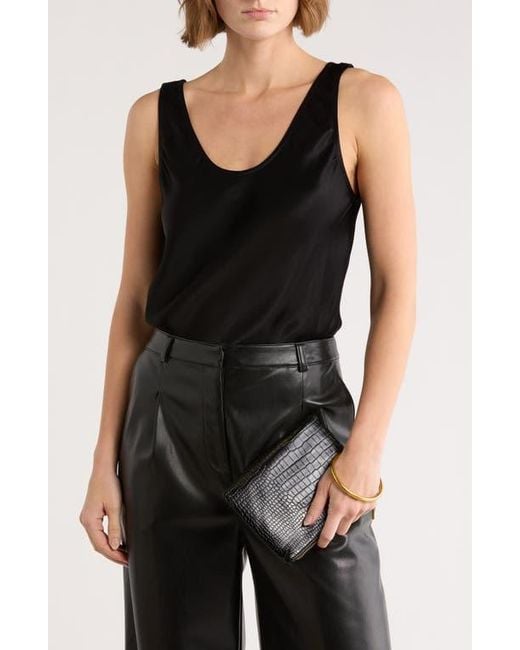 BCBGMAXAZRIA Black O-Ring Handle Wristlet Pouch