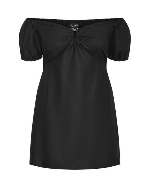 City Chic Black Marcie Off-The-Shoulder Minidress