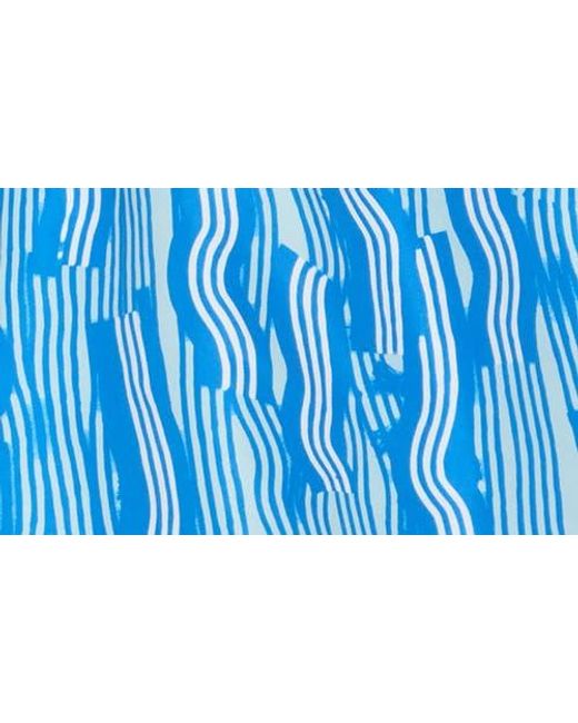 Scotch & Soda Blue Print Mid Length Swim Trunks for men