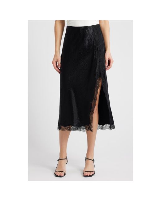 Rails Black Rylan Crinkle Satin Slip Skirt