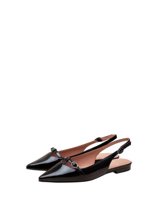 Linea Paolo Black Celina Pointed Toe Slingback Flat