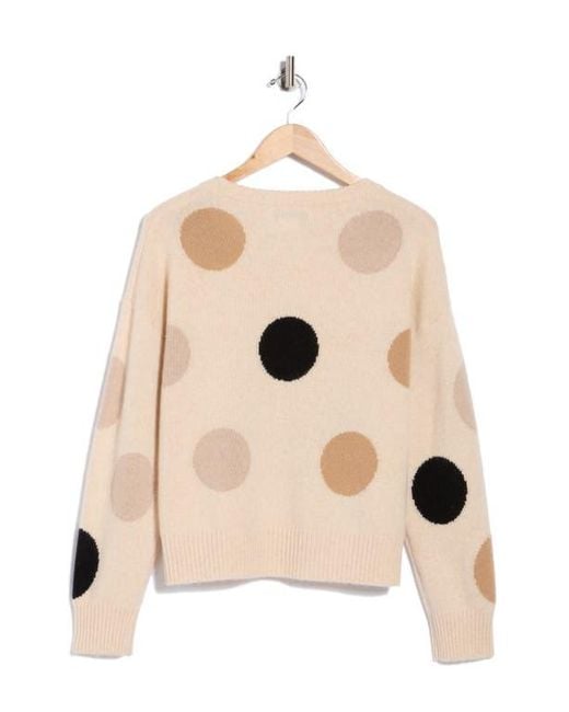 Magaschoni Natural Polka Dot Cashmere Sweater