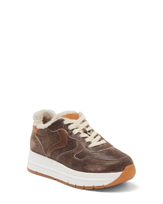 Voile Blanche Leather Maran Genuine Shearling Lined Sneaker In Goat