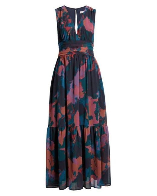 sachin and babi light blue dress Chelsea28 Print Sleeveless Chiffon Maxi Dress in Blue