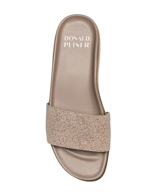Donald J Pliner Brown Fiji Suede Slide Sandal