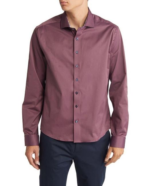 Stone Rose Purple Dry Touch Performance Button-Up Shirt for men