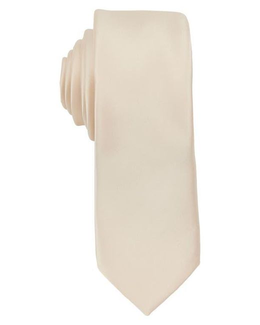 Con.struct White Solid Satin Tie for men