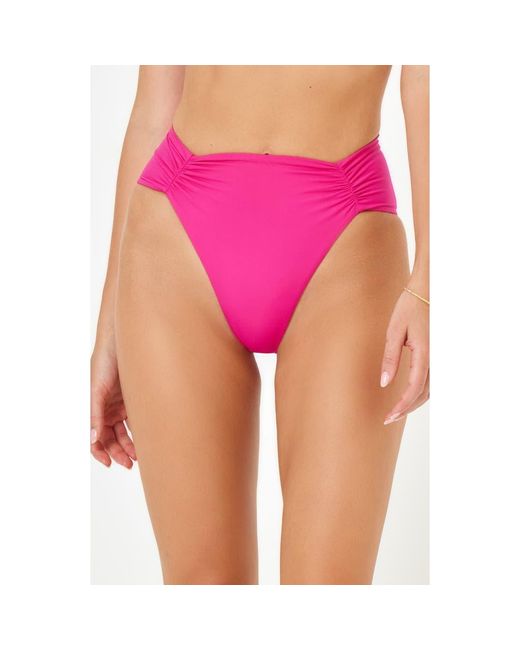 L*Space Pink Arlo High Waist Bikini Bottoms