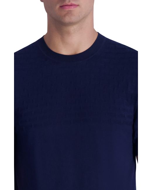 Karl Lagerfeld Blue Textured Cotton Sweater for men