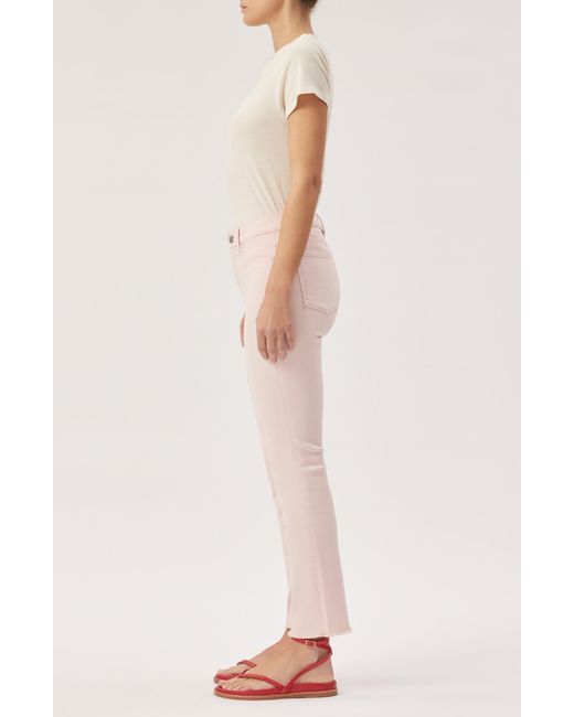 DL1961 Pink Mara Mid Rise Ankle Straight Leg Jeans