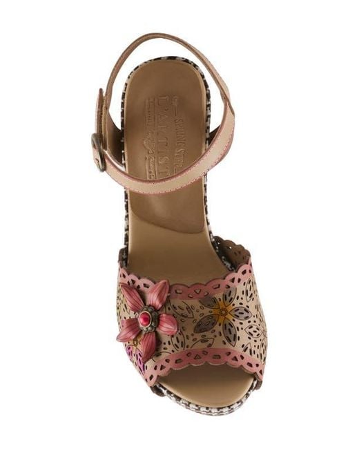 Spring Step Brown Miabella Ankle Strap Platform Sandal