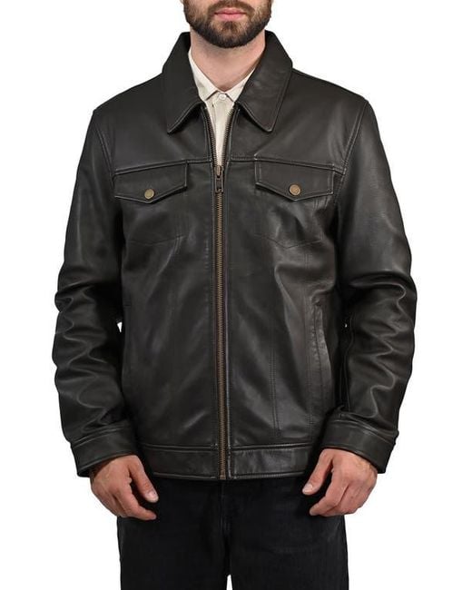 Frye Black Leather Jacket for men