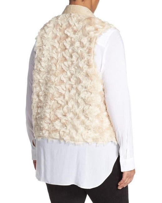 Tart Collections Natural 'Sheri' Drape Front Faux Fur Vest