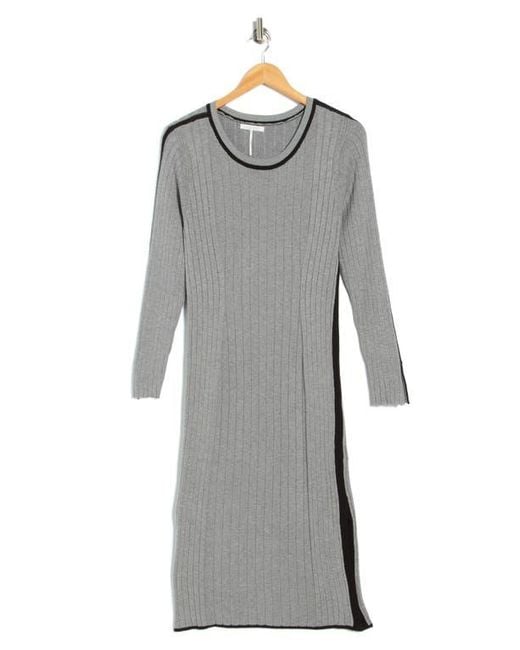 STITCHDROP Women's Gray Metropolitan Long Sleeve Sweater Dress