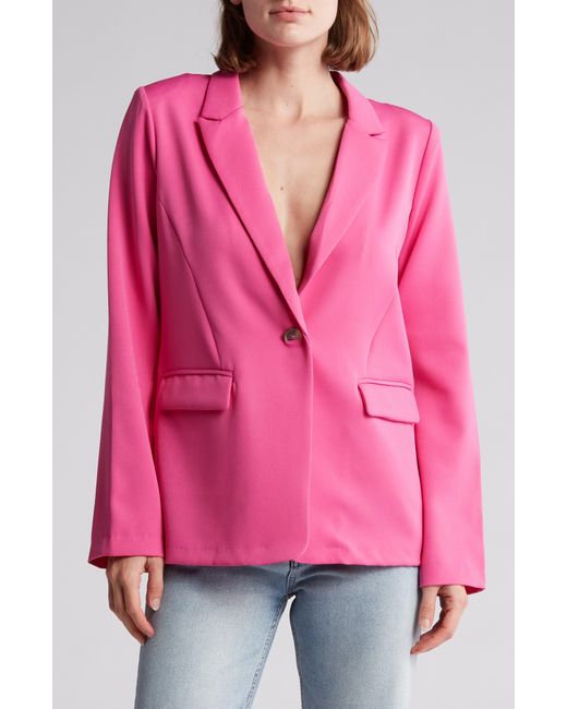 Lush Pink Single Button Blazer