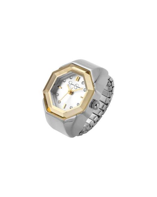Jessica Simpson Metallic Silvertone Ring Watch, 22Mm