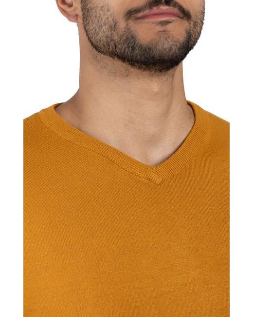 Xray Jeans Yellow Ribbed V-Neck Knit Sweater for men