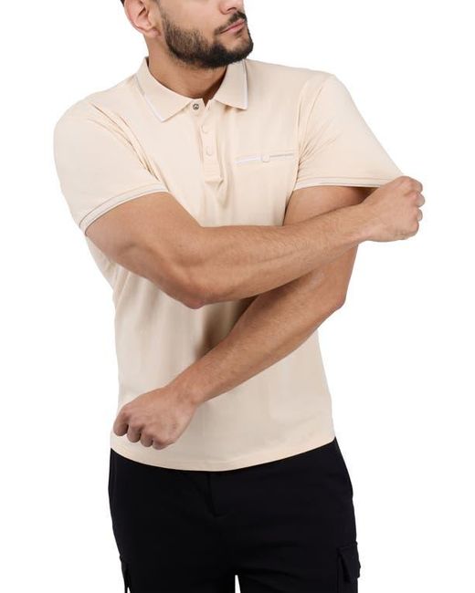 Xray Jeans White Jacquard Rib Collar Polo for men