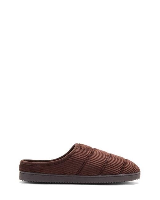 Dearfoams Brown Declan Quilted Slipper for men