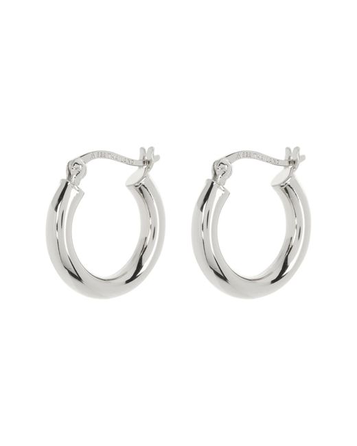 Argento Vivo Sterling Silver Metallic Small Tube Hoop Earrings