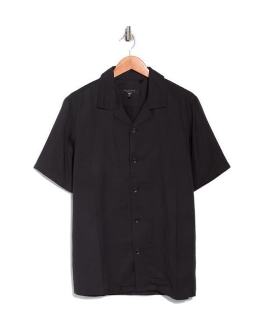 Rag & Bone Black Alan Camp Shirt for men