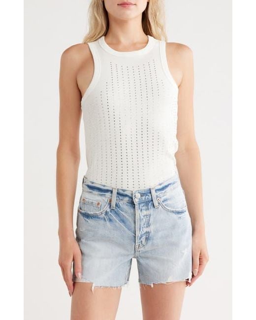 Vigoss White Bling Stretch Cotton Ribbed Tank
