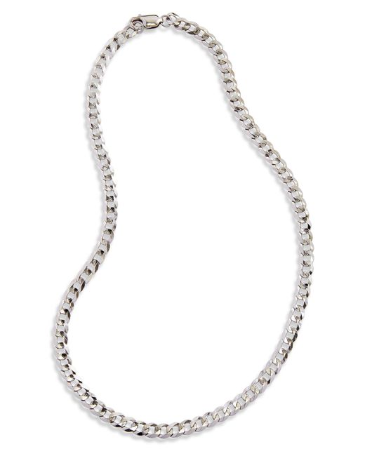 SAVVY CIE JEWELS Italian Sterling Silver 22" Curb Chain Necklace In White At Nordstrom Rack