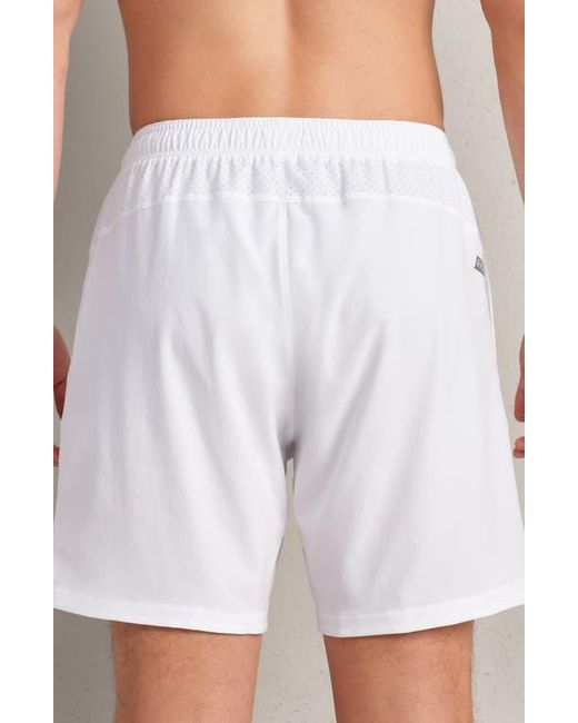 Rhone White Backspin 7-Inch Lined Shorts for men
