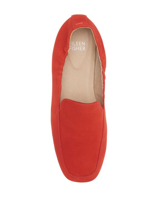 Eileen Fisher Red Sim Suede Loafer