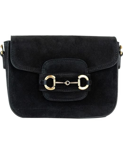 Persaman New York Black Suede Crossbody Bag