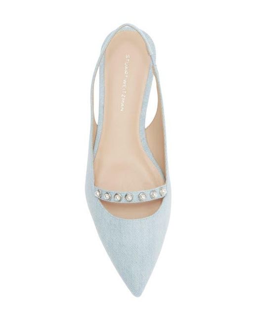 Stuart Weitzman White Faux Pearl Slingback Pump