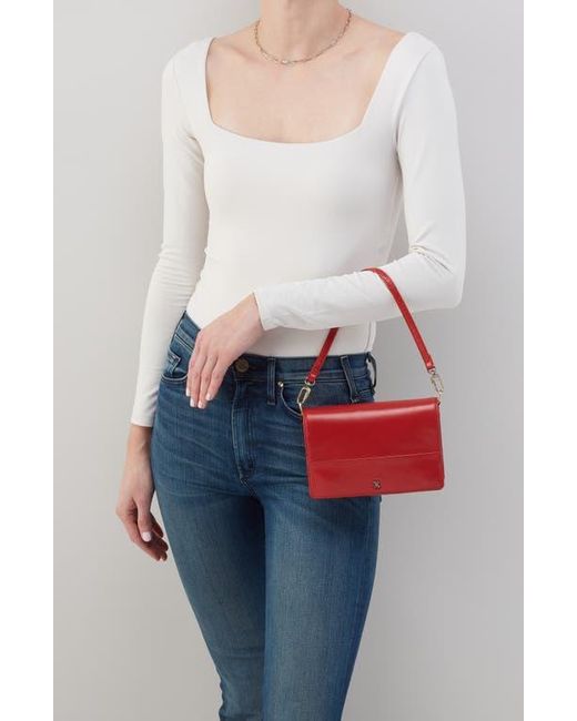 Hobo International Red Jill Leather Phone Crossbody Bag