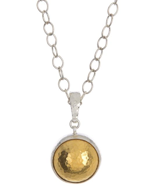 Gurhan Metallic Amulet 24k Gold & Sterling Silver Dome Pendant Necklace