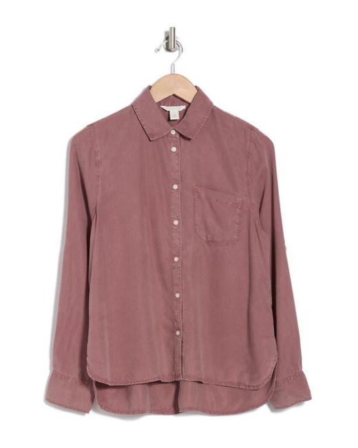Caslon Purple Split Back Tencel Lyocell Button-Up Shirt