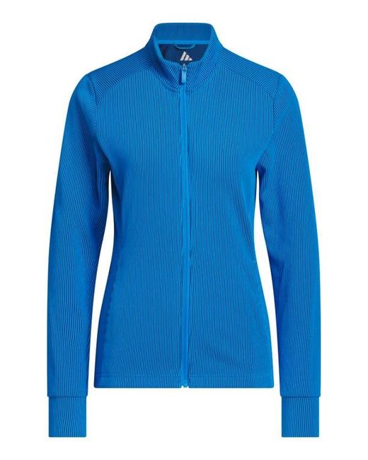 Adidas Blue Performance Textured Full Zip Jacket