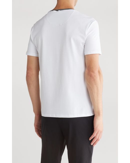 DKNY White Daley Woven Pocket T-shirt for men