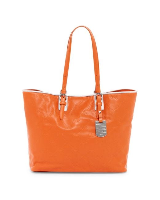 Longchamp Lm Cuir Medium Leather Shoulder Bag in Orange Lyst