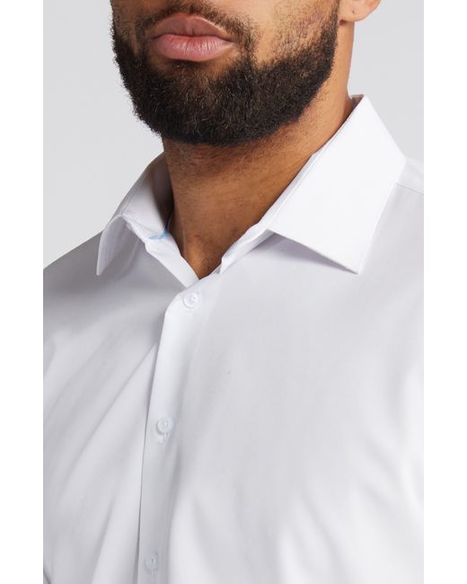 Nautica White Slim Fit Solid Dress Shirt for men