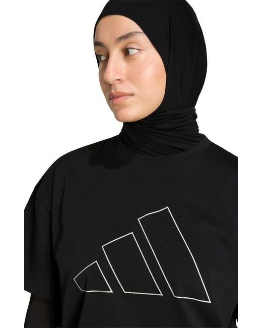 Adidas Black Power Essentials Workout Oversize Logo T-Shirt