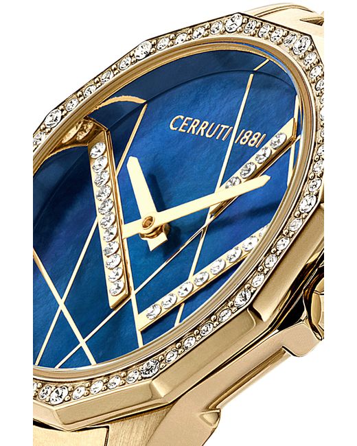 Cerruti 1881 Metallic Jesina Swarovski Crystal Bracelet Watch
