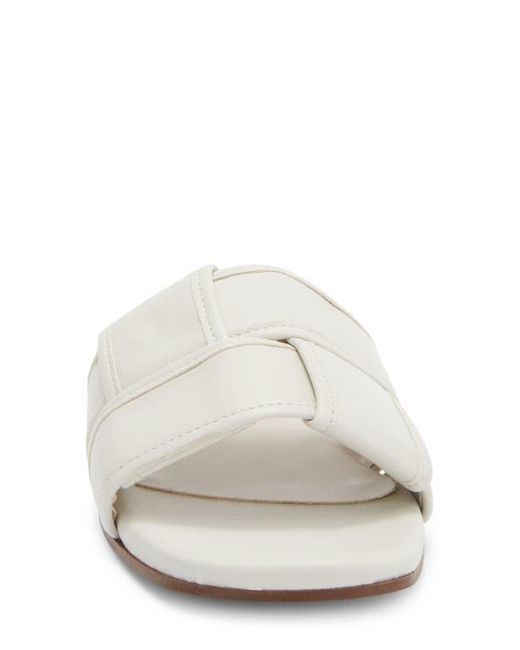 Bruno Magli White Nala Woven Slide Sandal