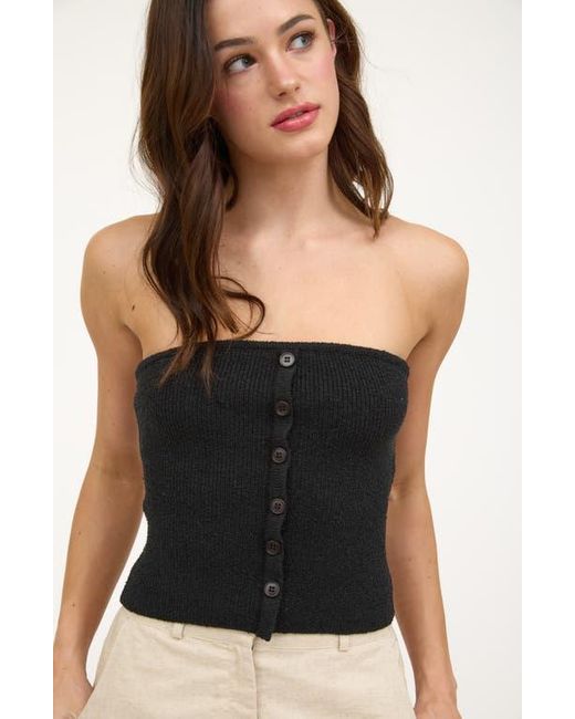 Blu Pepper Black Button Down Strapless Sweater