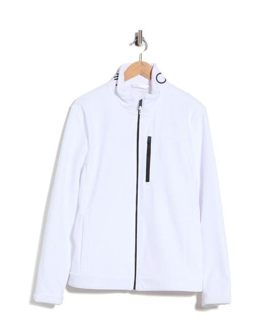 Calvin Klein Blue Stand Collar Soft Shell Jacket for men