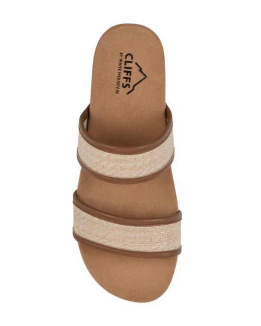 White Mountain Brown Tropical Slide Sandal