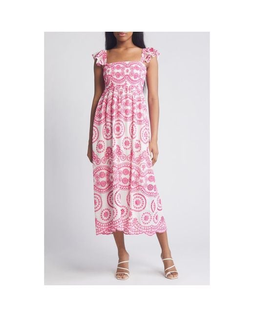chelsea28 eyelet embroidered dress The 