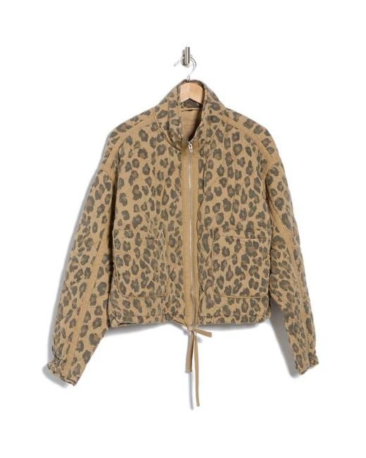 Blank NYC Natural Leopard Print Quilted Jacket