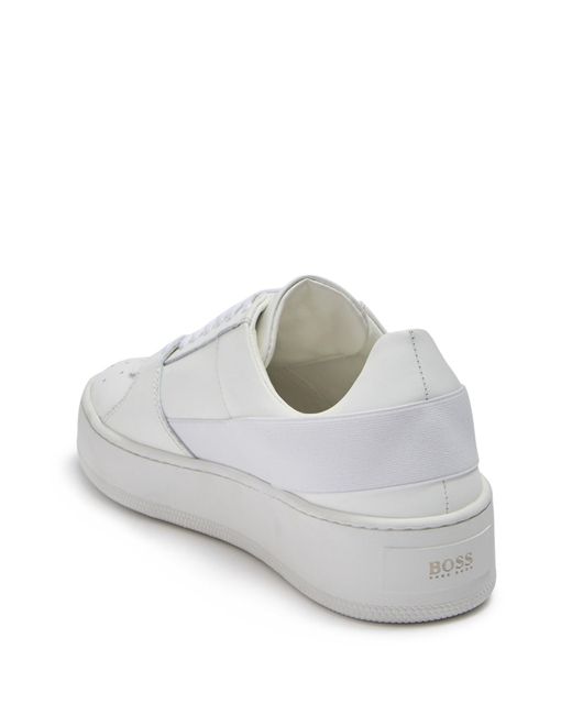 BOSS by Hugo Boss Low-cut Sneakers In Rubberized Leather in White ...